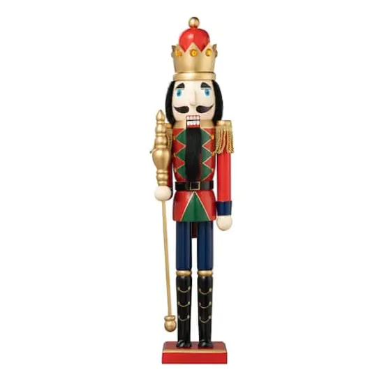 Glitzhome&reg; 24" Wooden Christmas King Nutcracker {1}