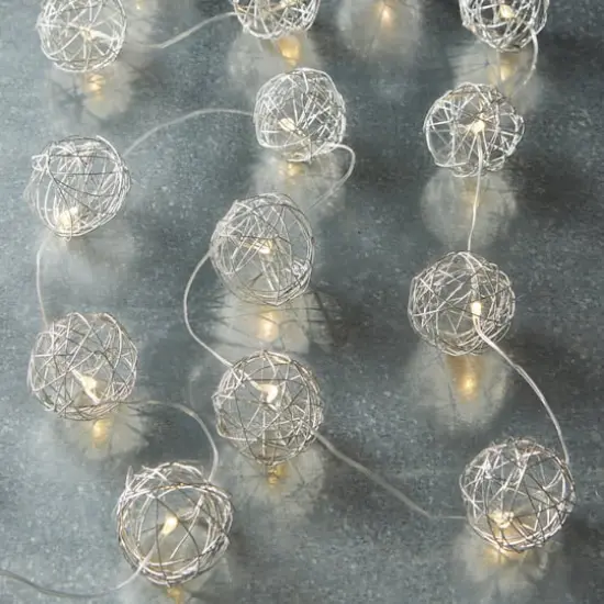 20ct. Warm White Wire Ball LED String Lights by Ashland&trade; {1}