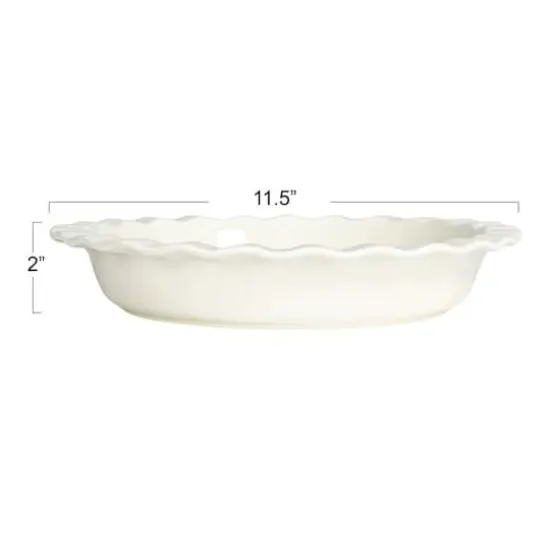 Hello Honey&reg; White 11.25" Round Stoneware Pie Dish {10}