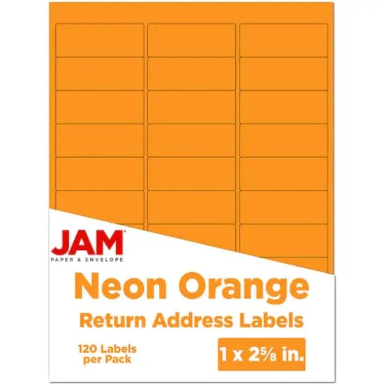 JAM Paper Standard Mailing Return Address Labels Neon Orange {1}