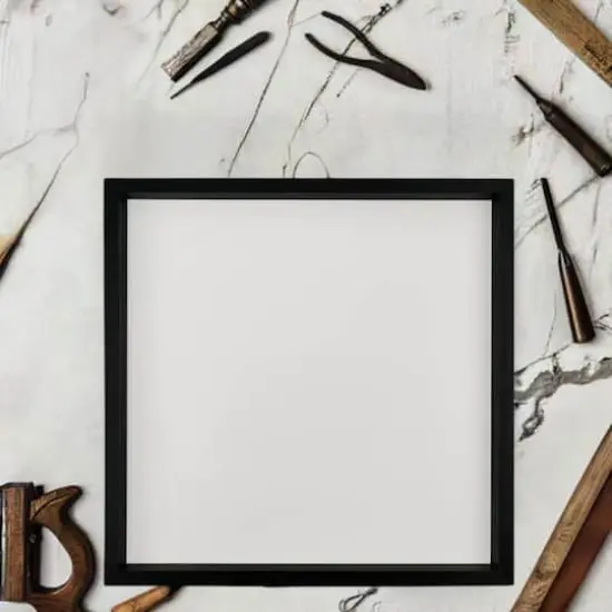 12" x 12" White Plaque with Black Wood Frame by Make Market&reg; {1}