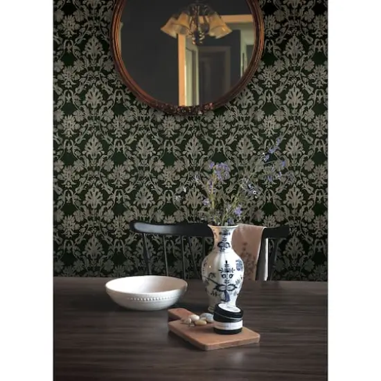 RoomMates Blooming Damask Peel & Stick Wallpaper Deep Green {5}