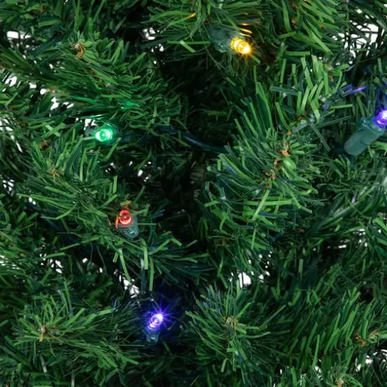 6ft. Pre-Lit Northern Balsam Fir Pencil Artificial Christmas Tree, Multicolor LED Lights {4}