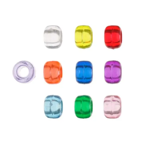 John Bead 9mm Transparent Pony Beads, 1,000ct. Assorted {4}
