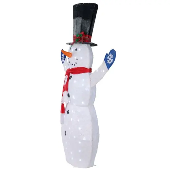 6ft. Snowman Decoration with White LED Lights {5}