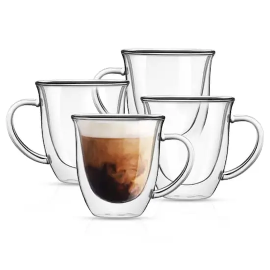 JoyJolt&reg; 13.5oz. Serene Double Wall Coffee Glasses, 4ct. {1}
