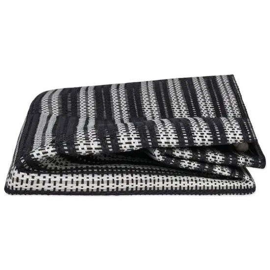 DII&reg; Medium Striped Weave Round Paper Storage Basket Black/White {6}