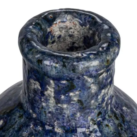 Hello Honey&reg; Navy Terra Cotta Vase Set with Crackle Glaze {8}