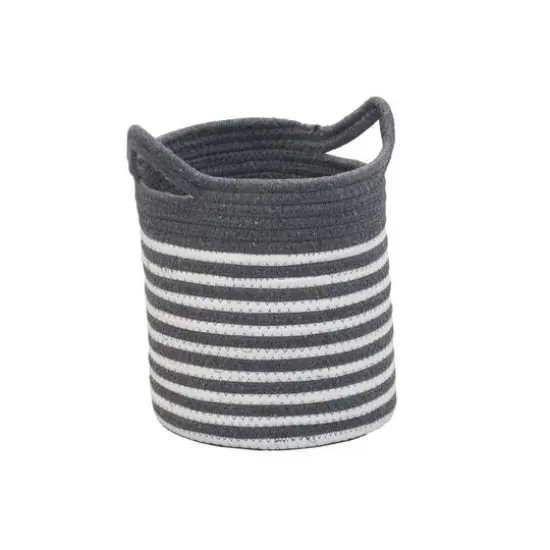 Household Essentials Gray & White Striped Cotton Basket Set {5}