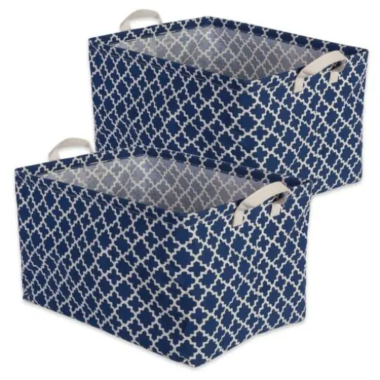 DII&reg; Nautical Blue Lattice Laundry Bins, 2ct. {1}