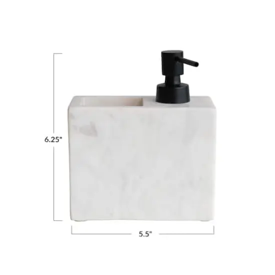 Hello Honey&reg; Marble Soap Dispenser with Pump & Toothbrush Holder {1}