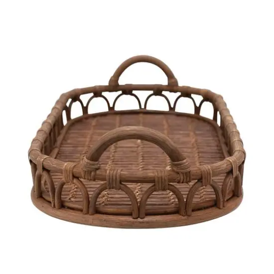 Hello Honey&reg; Hand-Woven Rattan Tray with Handles {8}