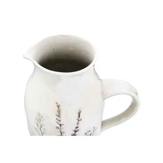 Hello Honey&reg; 32oz. Floral Reactive Crackle Glaze Stoneware Debossed Pitcher {8}