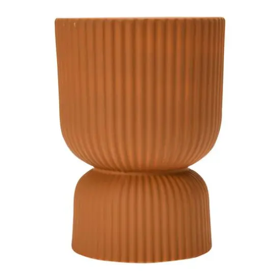 Hello Honey® 8" Latex Glaze Stoneware Pleated Footed Planter {3}