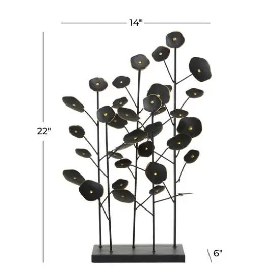 21" Black Metal Contemporary Nature Sculpture {7}