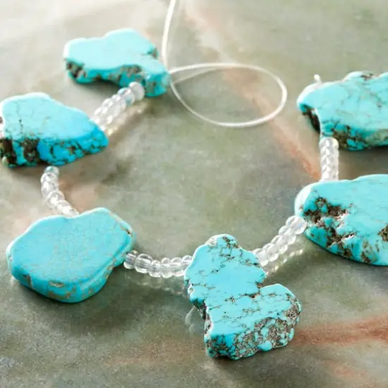 Turquoise Dyed Howlite Flat Chip Beads by Bead Landing&trade; {3}