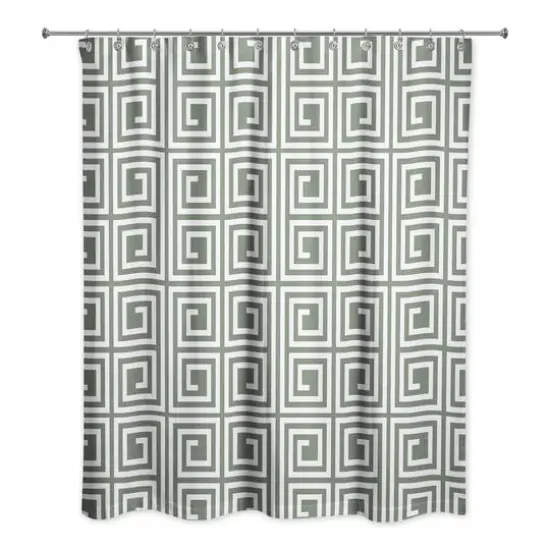 Square Maze Shower Curtain Sage {3}