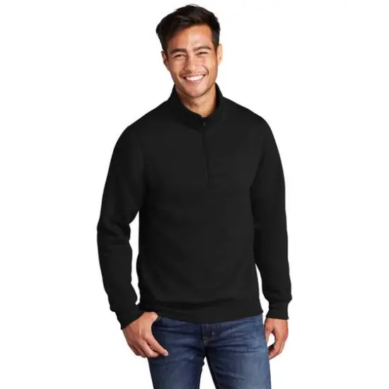 Port & Company® Core Fleece 1/4 Zip Pullover Sweatshirt Jet Black {4}