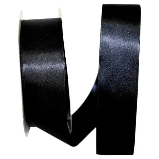 JAM Paper 1.5"x 50yd. Double Face Satin Ribbon Black {1}