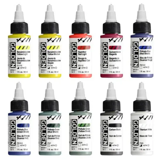 Golden&reg; High Flow Acrylic 10 Color Paint Mixing Set {1}