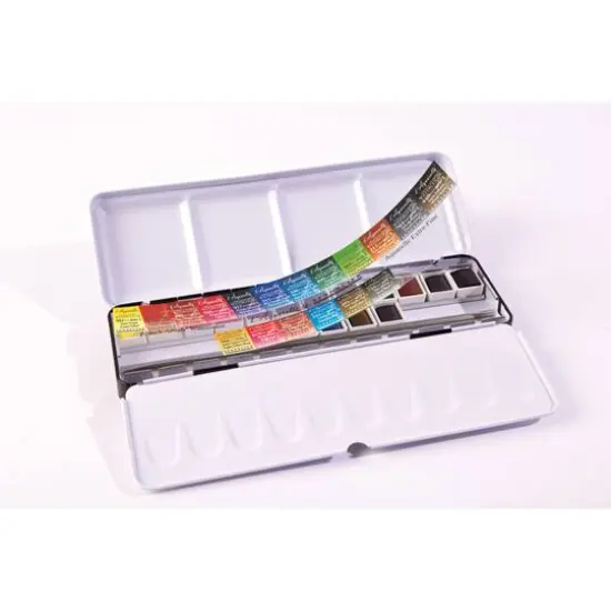 Sennelier French Artists' 18 Color Half Pan Watercolor Metal Tin Set {3}