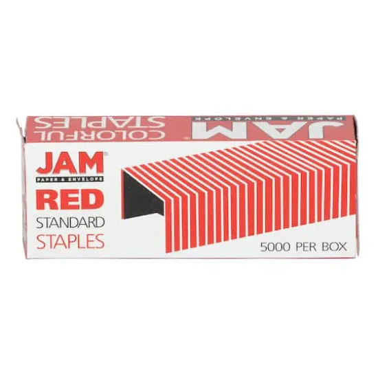 JAM Paper Standard Size Staples, 5,000ct. Red {1}