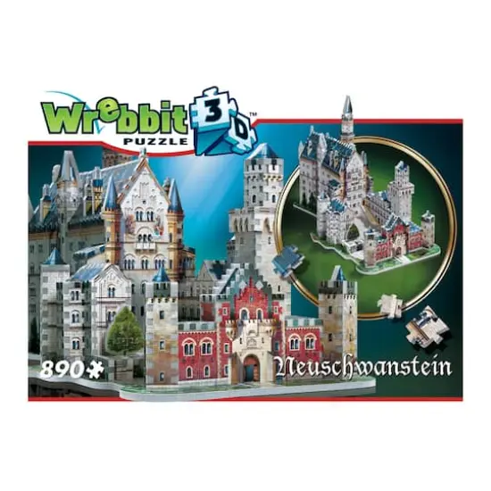 Wrebbit 3D Puzzle&trade; Neuschwanstein Castle 890 Piece Puzzle {4}