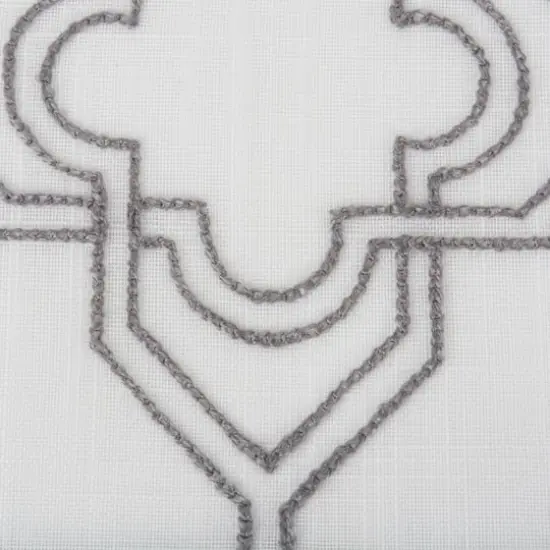 Off White Base Embroidered Lattice Table Runner {4}