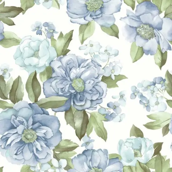 RoomMates Watercolor Floral Bouquet Peel & Stick Wallpaper Blue {2}