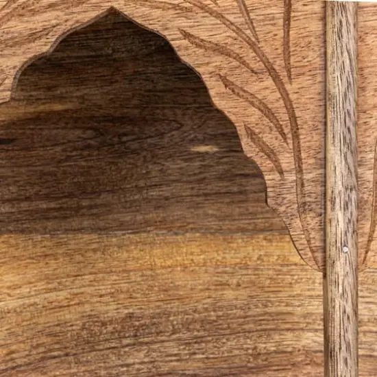 Hello Honey&reg; 20" Carved Natural Mango Wood Shelf {11}