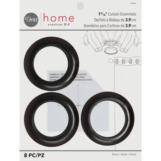 Dritz&reg; Home 1.562" Curtain Grommets, 8ct. Bronze {1}