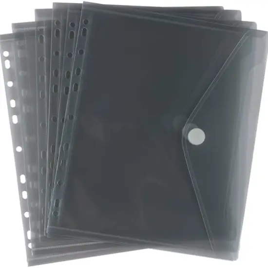 JAM Paper 9.75" x 13" Smokey Gray Plastic Hook & Loop Letter Booklet Envelopes, 12ct. {4}