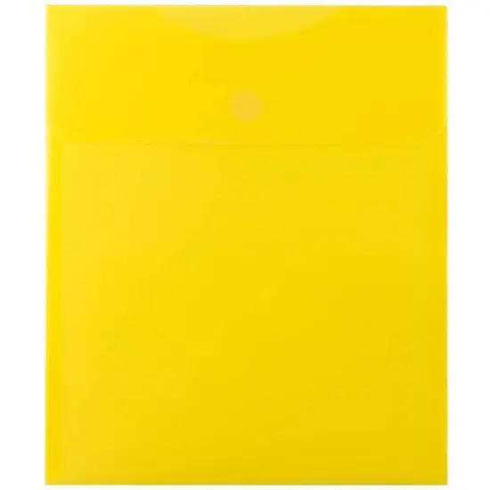 JAM Paper Open End Plastic Envelopes with Hook & Loop Closure, 24ct. Lemon Yellow {4}