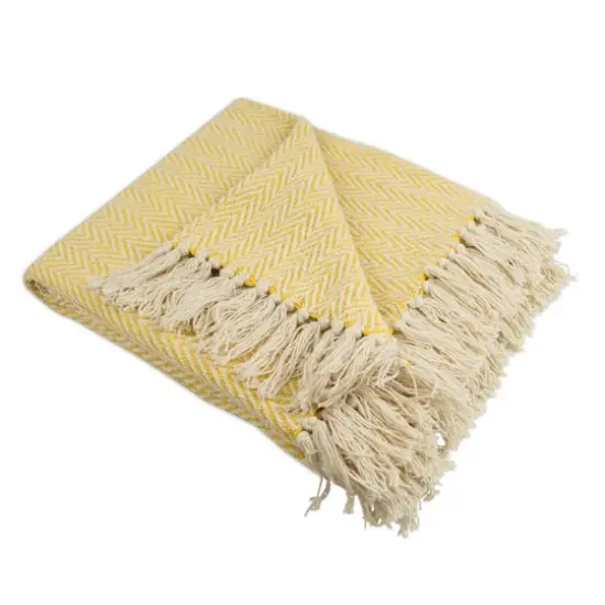 DII&reg; Marigold Handloom Chevron Throw {1}