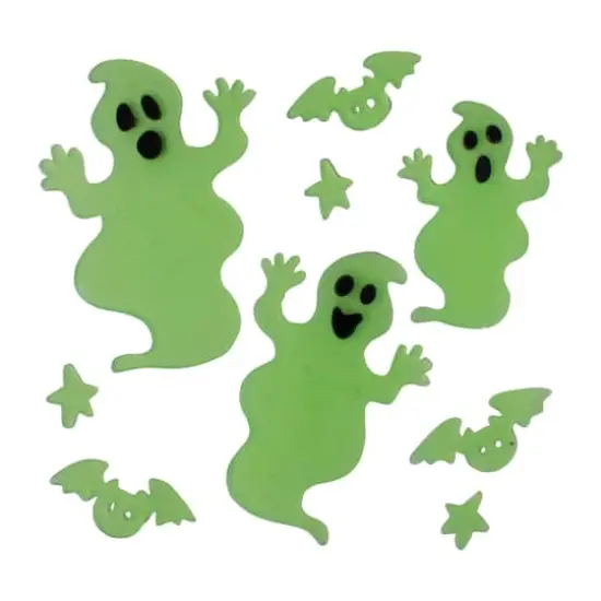 Glow In The Dark Ghost Halloween Gel Window Clings {1}