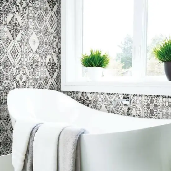 RoomMates Mediterranean Tile Peel & Stick Wallpaper Black {8}