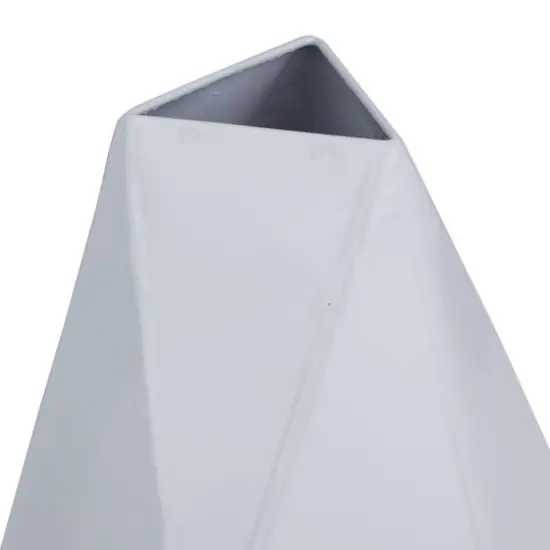 CosmoLiving by Cosmopolitan White Iron Contemporary Vase, 12" x 10" {5}