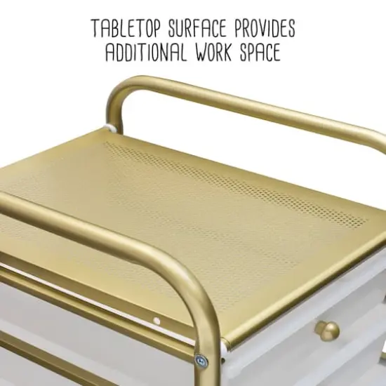 Honey Can Do 10-Drawer Gold Rolling Storage Cart {5}