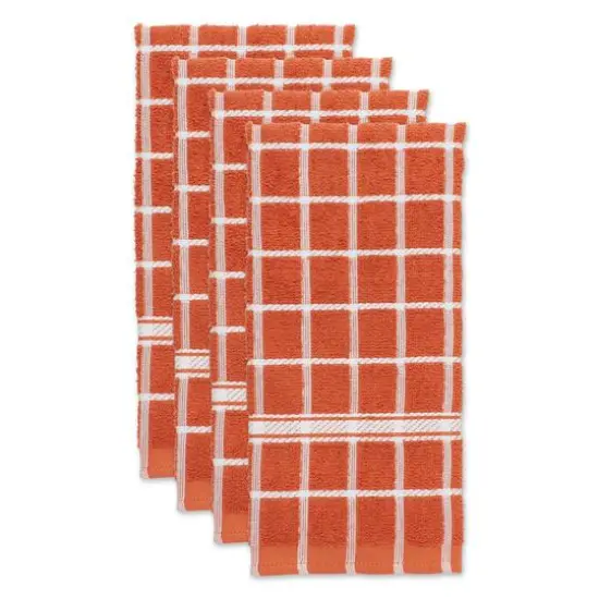 DII&reg; Solid Windowpane Terry Dishtowels, 4ct. Spice {5}