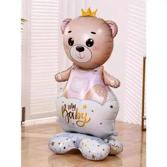 Wizardi Girl Bear with Crown Standing Foil Balloon Decoration {4}