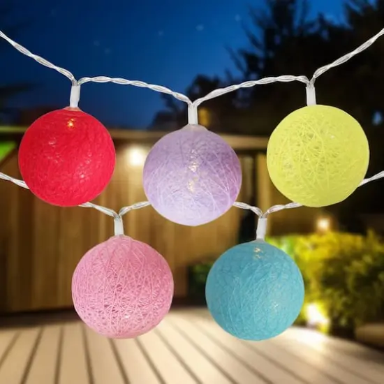 10ct. Multicolor LED Yarn Ball Summer String Lights {6}