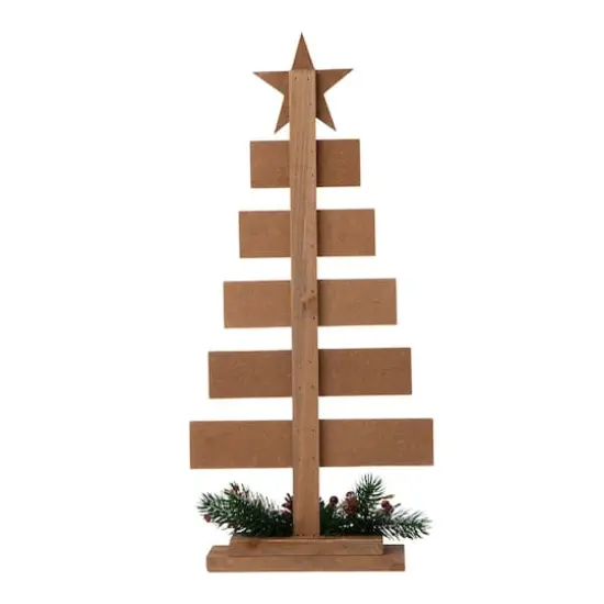 Glitzhome&reg; 20" Wooden Christmas Tree Sign {7}