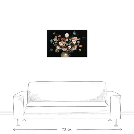 Gloomy Florals in Vase 20" x 30" Canvas Wall Art {6}