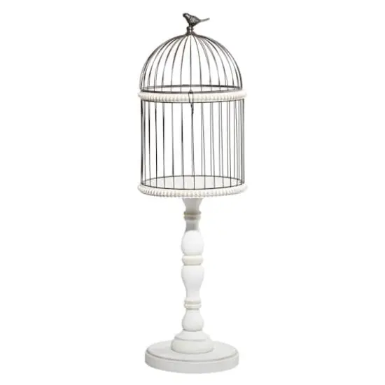 White Wood Farmhouse Birdcage, 44" x 14" x 14" {1}