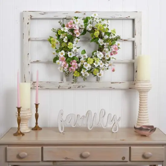 20" Multicolored Dogwood Wreath {4}