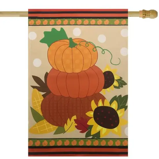 40" Pumpkins & Sunflowers Autumn Harvest Garden Flag {3}