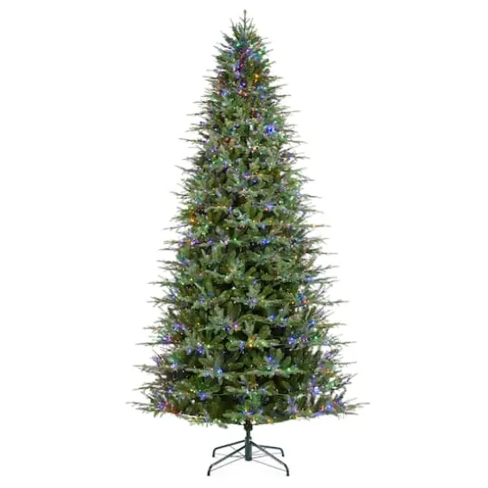 Glitzhome&reg; 11ft Pre-Lit Green Full Fir Artificial Christmas Tree, Multicolor LED Lights {1}