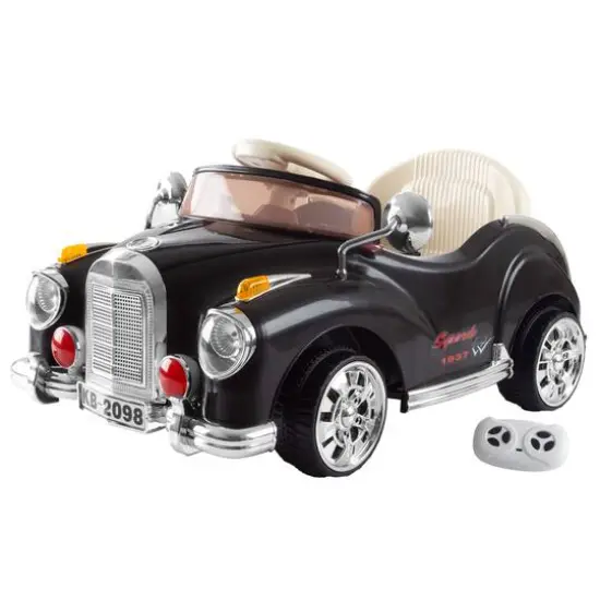 Toy Time Black Battery Powered Ride-On Classic Coupe Car {1}