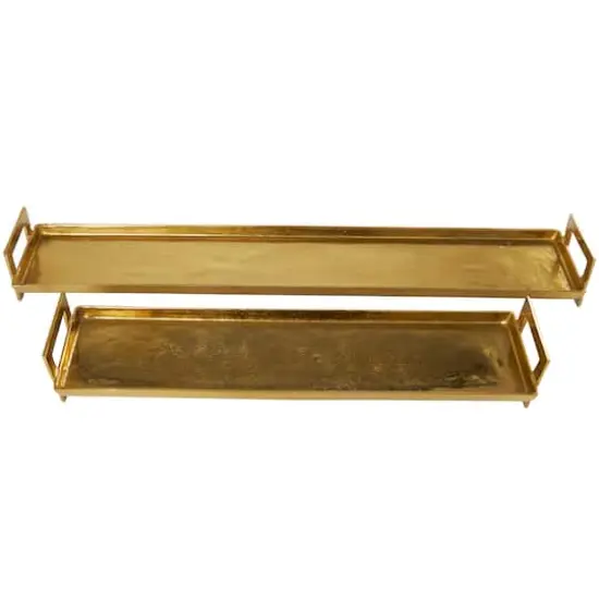 Golden Modern Aluminum Nesting Tray Set {1}