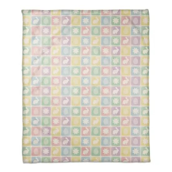 Easter Block Pattern 50" x 60" Sherpa Fleece Blanket {1}